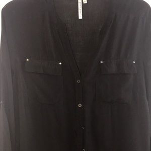 Black button down blouse